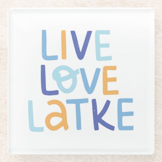 Live-Liebe Latke Hanukkah Design Glasuntersetzer (Vorderseite)