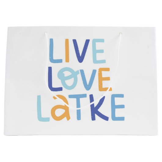 Live-Liebe Latke Hanukkah Design Große Geschenktüte (Vorderseite)