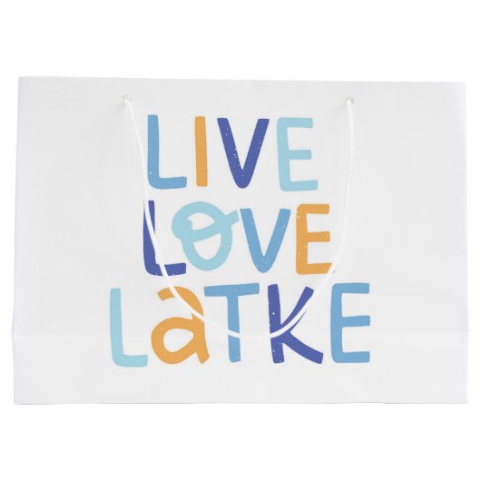 Live-Liebe Latke Hanukkah Design Große Geschenktüte (Rückseite)