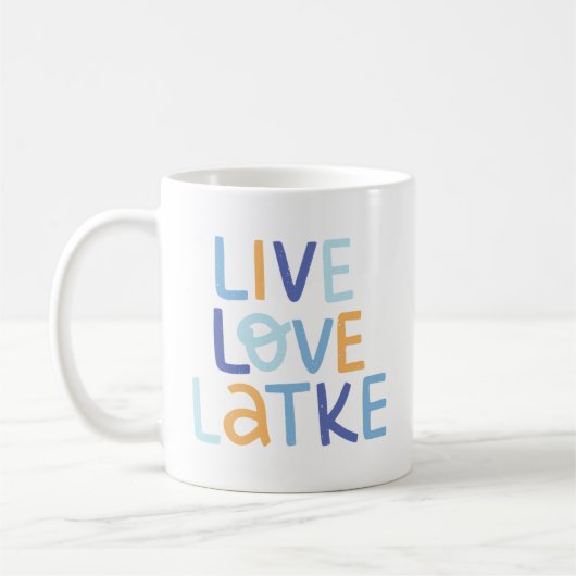 Live-Liebe Latke Hanukkah Design Kaffeetasse (Links)