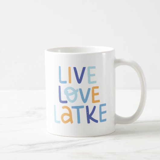 Live-Liebe Latke Hanukkah Design Kaffeetasse (Rechts)