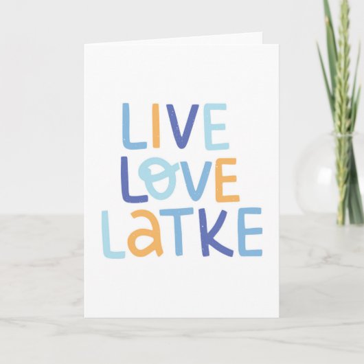 Live-Liebe Latke Hanukkah Design Karte (Vorderseite)