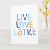 Live-Liebe Latke Hanukkah Design Karte (Gelbe Blume)