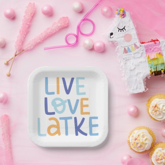 Live-Liebe Latke Hanukkah Design Pappteller (Party)
