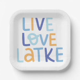 Live-Liebe Latke Hanukkah Design Pappteller