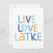 Live-Liebe Latke Hanukkah Design Postkarte (Vorne/Hinten)