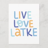 Live-Liebe Latke Hanukkah Design Postkarte (Vorderseite)