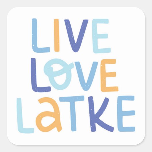 Live-Liebe Latke Hanukkah Design Quadratischer Aufkleber (Vorderseite)