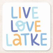 Live-Liebe Latke Hanukkah Design Rechteckiger Pappuntersetzer (Vorderseite)