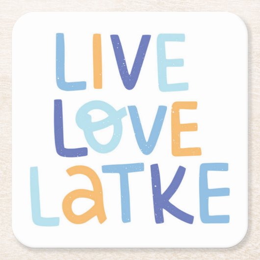 Live-Liebe Latke Hanukkah Design Rechteckiger Pappuntersetzer (Vorderseite)