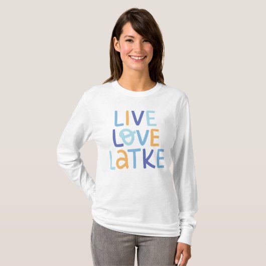 Live-Liebe Latke Hanukkah Design T-Shirt (Vorne ganz)