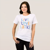 Live-Liebe Latke Hanukkah Design Tri-Blend Shirt (Vorderseite voll)