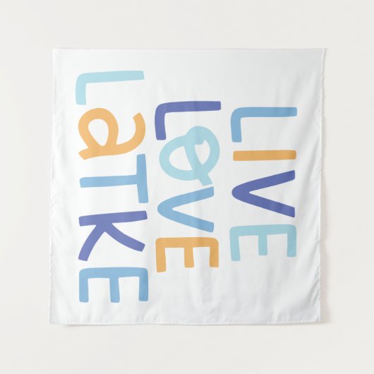 Live-Liebe Latke Hanukkah Design Wandteppich (Vorderseite (Horizontal))