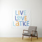 Live-Liebe Latke Hanukkah Design Wandteppich (Beispiel)
