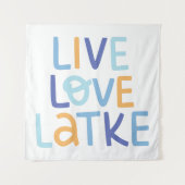 Live-Liebe Latke Hanukkah Design Wandteppich (Vorderseite)