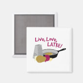 Live, Liebe, Latke Magnet (Vorderseite/Rückseite)