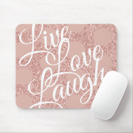 Live-Liebe Lauchen Rosa Glitzer Rose Dot Monogramm Mousepad