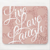 Live-Liebe Lauchen Rosa Glitzer Rose Dot Monogramm Mousepad (Vorne)