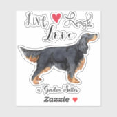 Live Liebe Laugh a Gordon Setter Vinyl Sticker (Blatt)