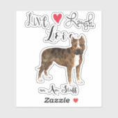 Live Liebe Laugh Am Staff Vinyl Sticker (Blatt)
