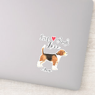 Live Liebe Laugh Beagle Vinyl Sticker