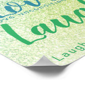 Live Liebe Laugh Blue Green Glitzer Script Poster (Ecke)