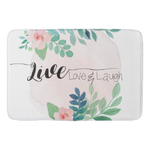 Live, Liebe, Laugh Boho Floral Badematte