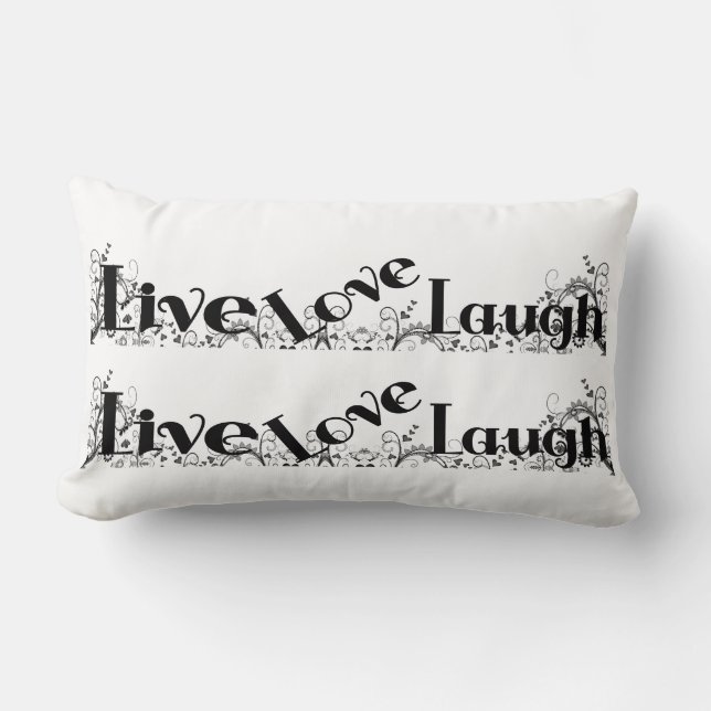 LIVE LIEBE LAUGH Design Schlafzimmer oder Couchkis Lendenkissen (Vorderseite)