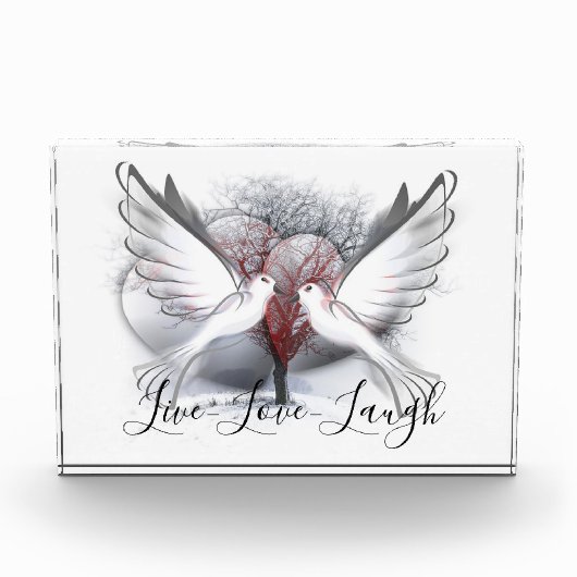 Live-Liebe Laugh Doves Fotoblock (Vorderseite)