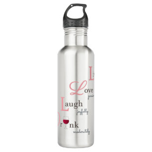 Live Liebe Laugh Drink Roter Wein Edelstahlflasche