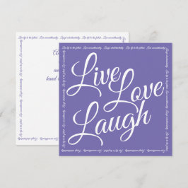 Live-Liebe Laugh Elegante Lila Script-Karte