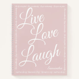Live Liebe Laugh Elegantes Pink Spiral Notebook Notizblock