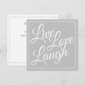 Live-Liebe Laugh Elegantes Weißes Script Grauen Gr (Vorne/Hinten)