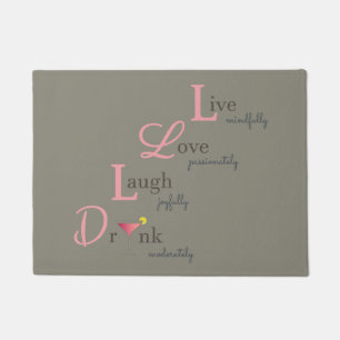 Live-Liebe Laugh erfreut sich positiver Pink-Doorm Fußmatte