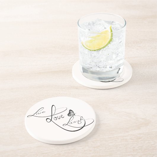 Live Liebe Laugh Getränkeuntersetzer (Seite)