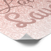 Live-Liebe Laugh Girly Rose Gold Glitzer Typografi Poster (Ecke)