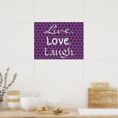 Live Liebe Laugh Lila Retro Muster 012 Poster (Küche)