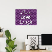Live Liebe Laugh Lila Retro Muster 012 Poster (Heimbüro)