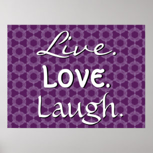 Live Liebe Laugh Lila Retro Muster 012 Poster