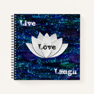 Live-Liebe Laugh Lotus Blume Galaxy Notebook Notizblock
