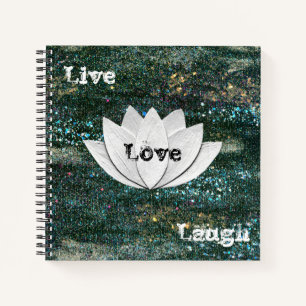 Live-Liebe Laugh Lotus Blume Galaxy Notebook Notizblock