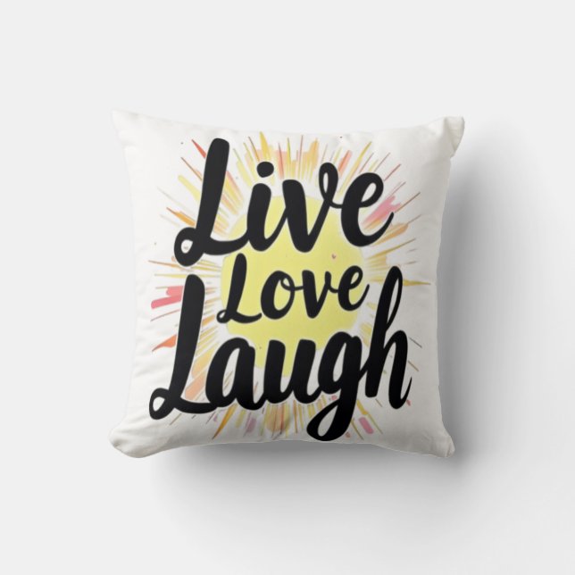 Live Liebe Laugh Motivierend Burs Kissen (Vorderseite)