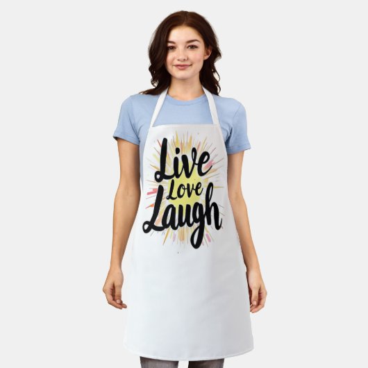 Live-Liebe Laugh Motivierend Burst Schürze (Getragen)