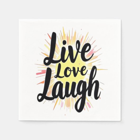 Live-Liebe Laugh Motivierend Burst Serviette (Vorderseite)