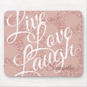 Live-Liebe Laugh Name Skript Rosa Glitzer Rose Dot Mousepad (Vorne)