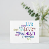 Live Liebe Laugh Postkarte (Stehend Vorderseite)