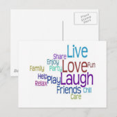 Live Liebe Laugh Postkarte (Vorne/Hinten)