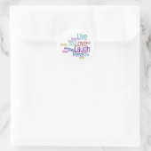 Live Liebe Laugh Runder Aufkleber (Tasche)
