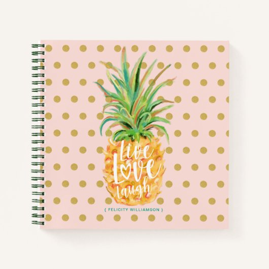 Live Liebe Laugh | Trendy Topical Island Ananas Notizblock (Vorderseite)