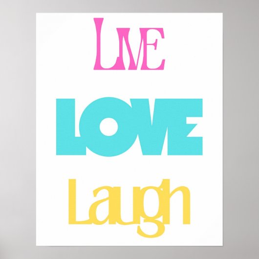 Live-Liebe Laugh Typografy| Inspirierend Poster (Vorne)